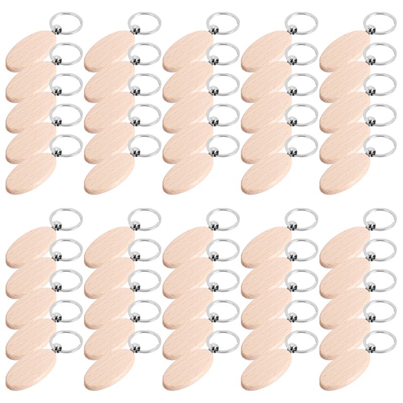 AT05-1Set Wooden Keychain Oval - огляд і ціна Wood Ring Blank